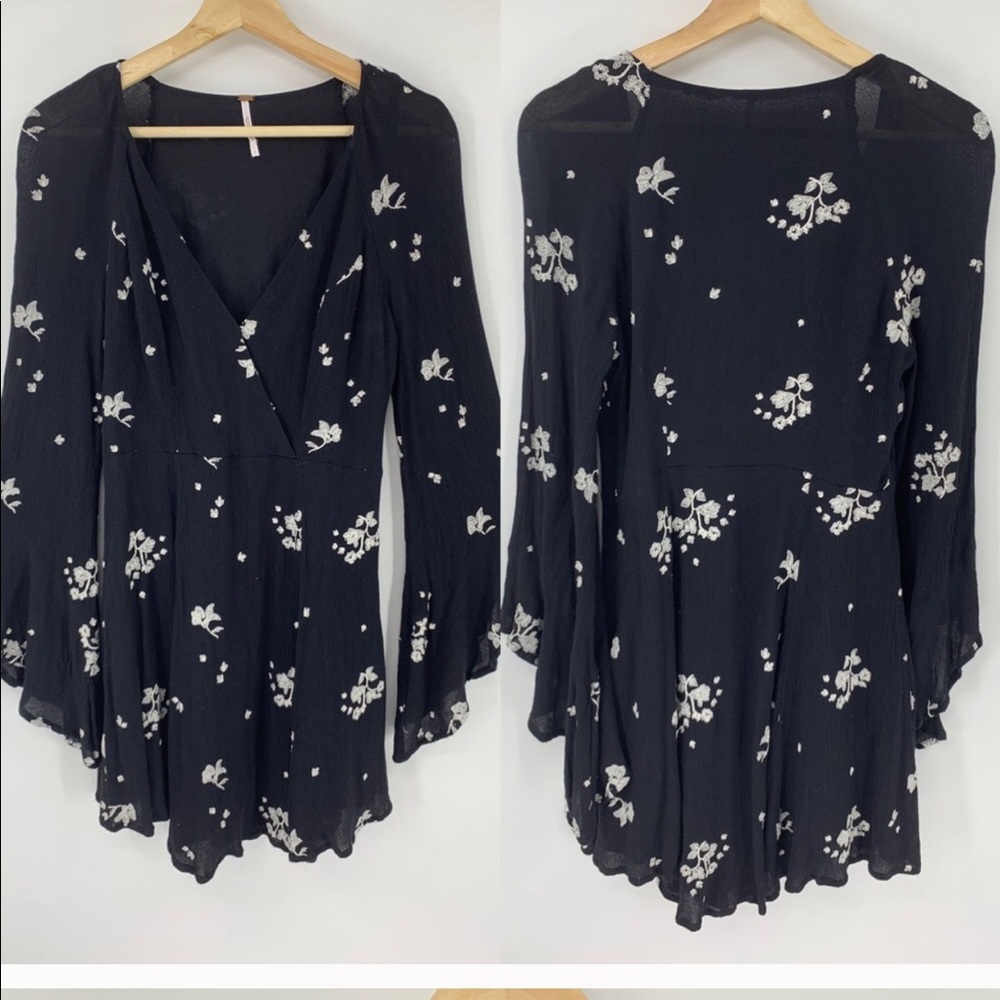 Free People Black Floral Dress XS - Picture 5 of 15